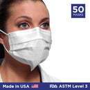 Crosstex Ultra Sensitive Earloop w/Secure Fit Mask ASTM Level 3 (Made in USA) - 50/box