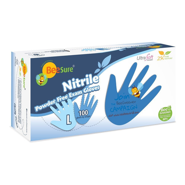 BeeSure Powder Free Nitrile Gloves (100/box) - Primo Dental Products