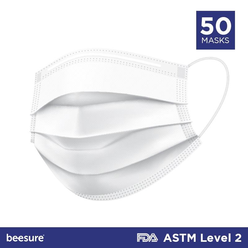 BeeSure Surgical Face Mask ASTM Level 2 - 50/box - Primo Dental Products