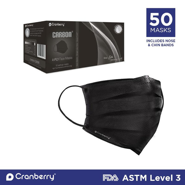 Carbon Black Surgical Face Mask ASTM Level 3 - 50/box - Primo Dental Products