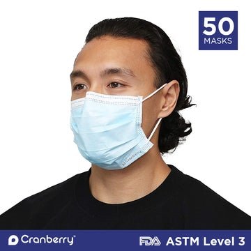 Cranberry S3+ Surgical Face Mask ASTM Level 3 - 50/box - Primo Dental Products