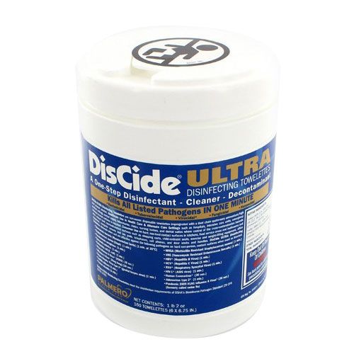 DisCide Ultra Disinfecting Wipes (160 Count) - 63% Alcohol (Made in USA) - Primo Dental Products