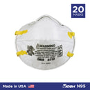 3M 8210 N95 Mask Respirator (Made in USA) - 20 PACK