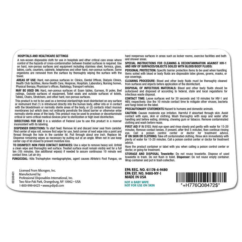 PDI Sani-Cloth HB Germicidal Disposable Wipes (160 Count Canister) - Primo Dental Products