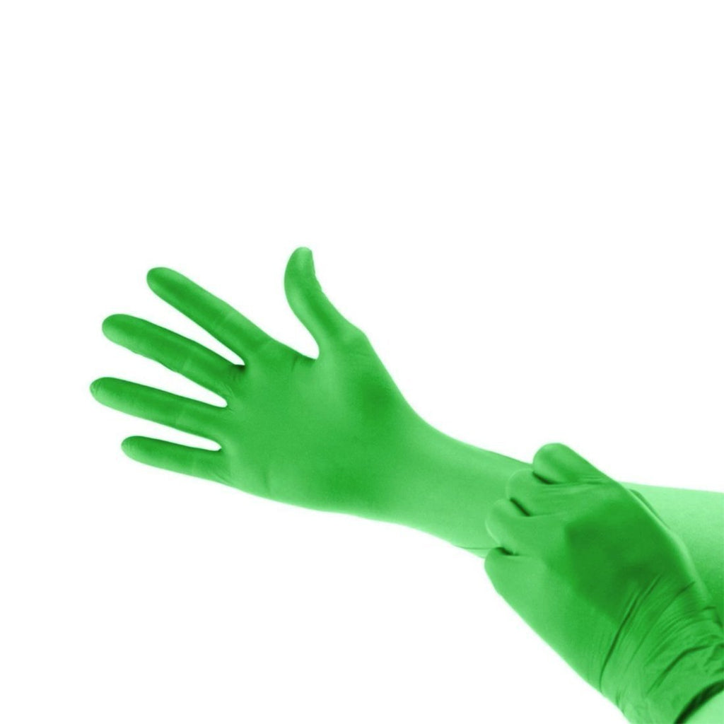 Where are my gloves i. Green Nitrile Glove.