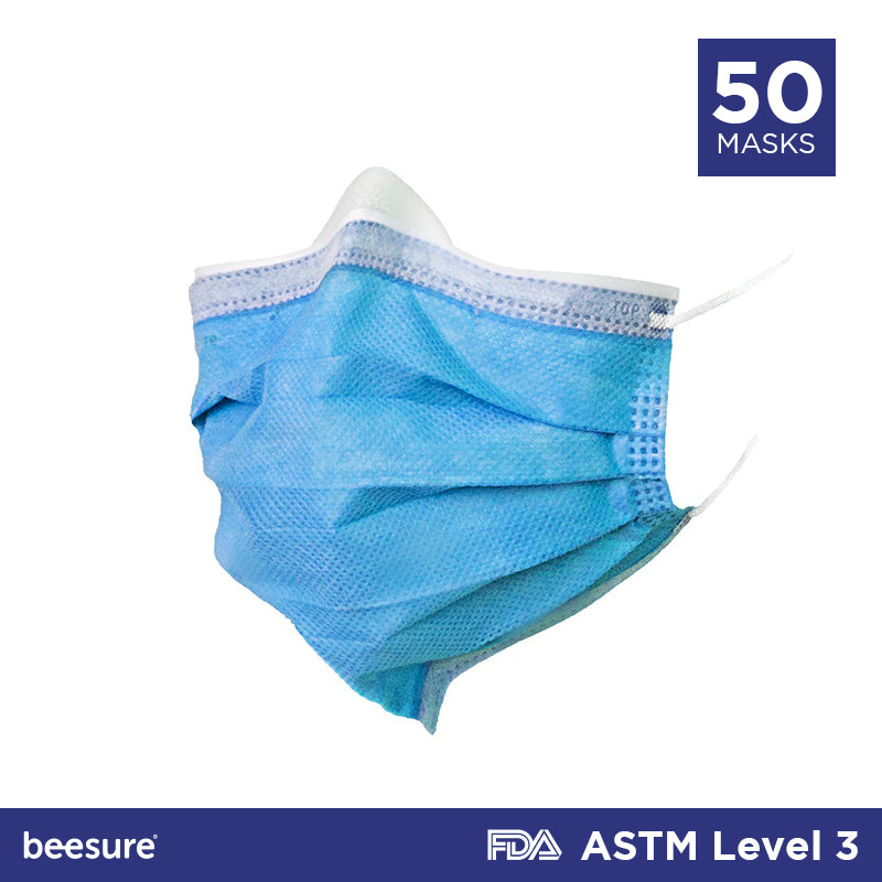 BeeSure Face Mask Vibe ASTM Level 3 (4-PLY) - 50/box – Primo